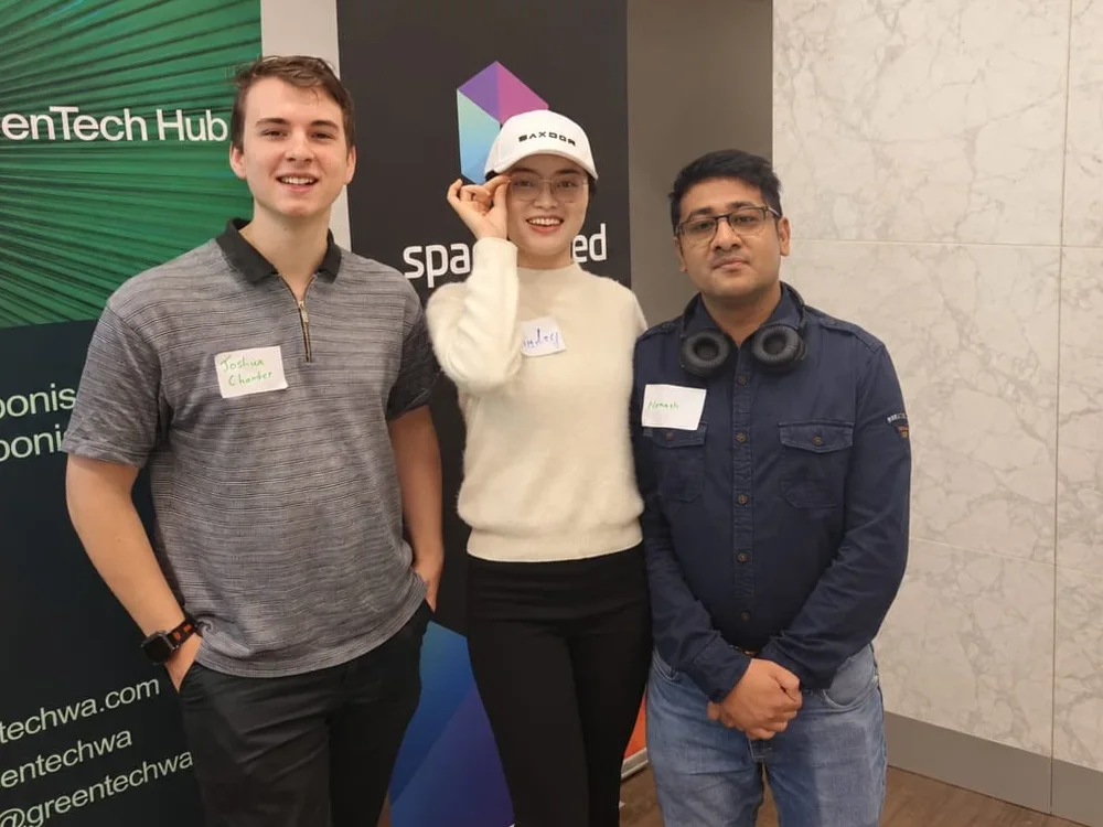 Joshua Chambers, Audrey Yuan and Namash Aggarwal at GreenSpark